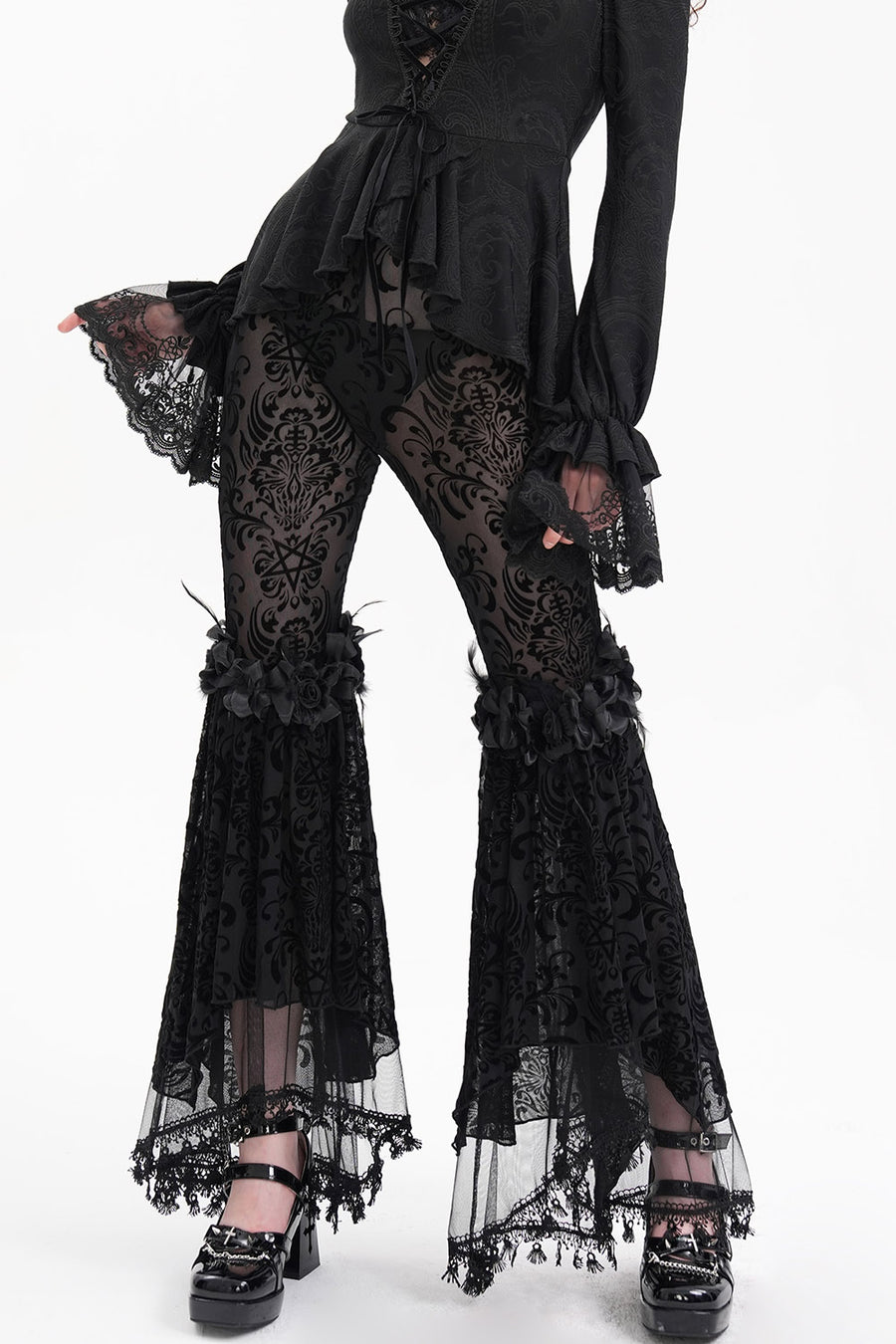 Briar Rose Gothic Bell Bottoms