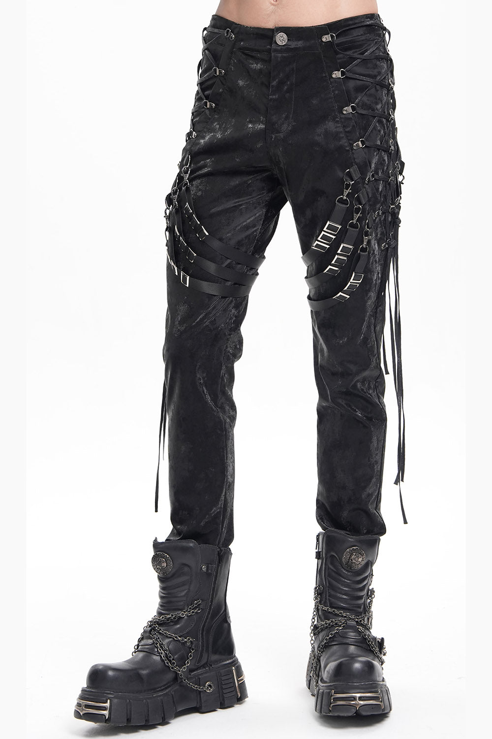 mens lace up pants