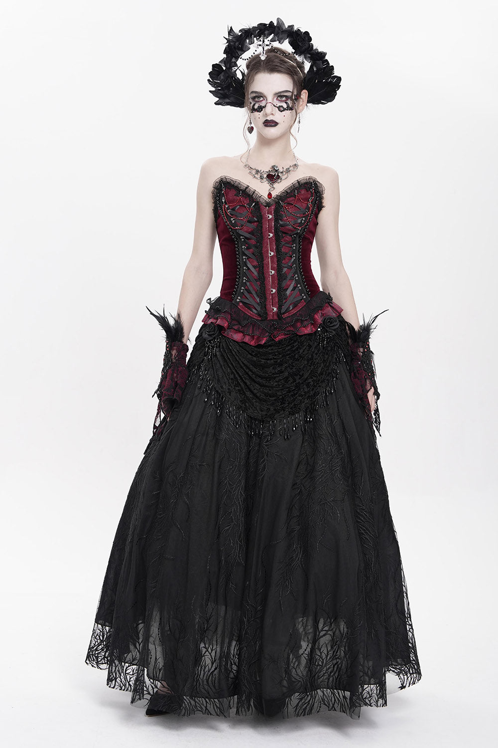 romantic goth lace-up top