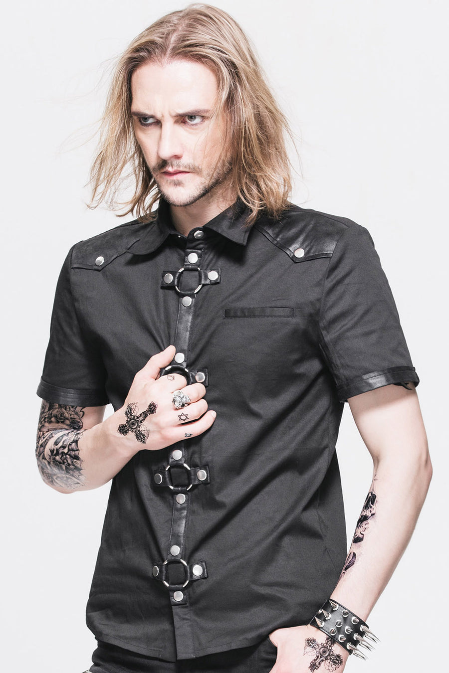 mens gothic button up shirt