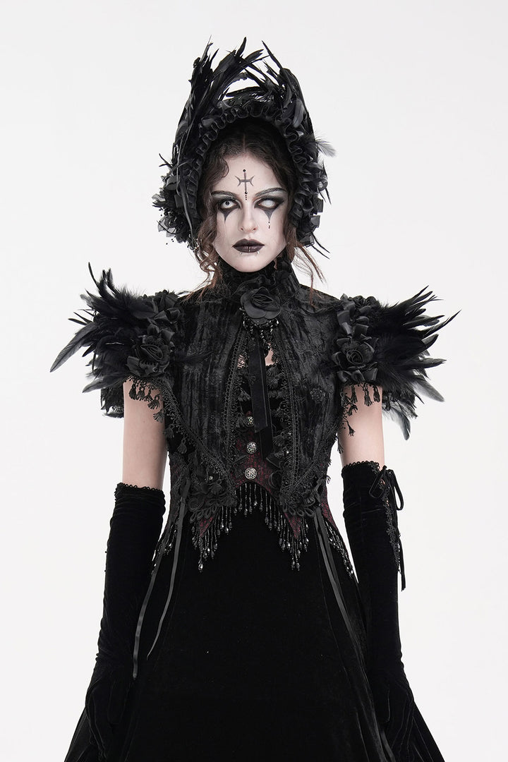 goth crow feather bolero