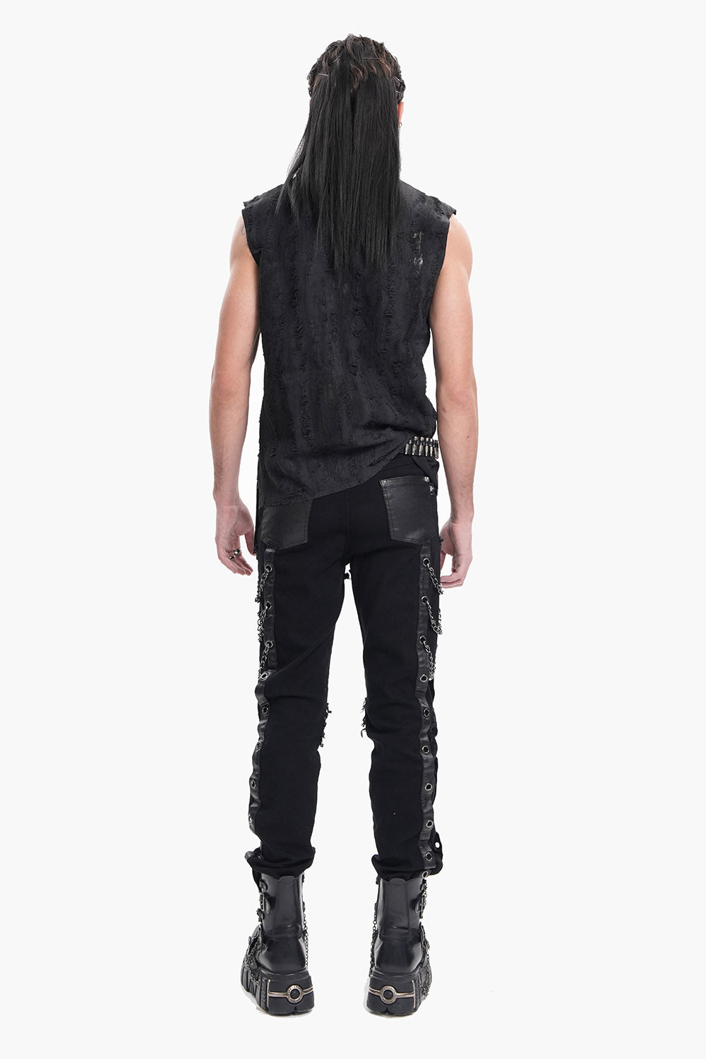 grunge goth tattered top for men