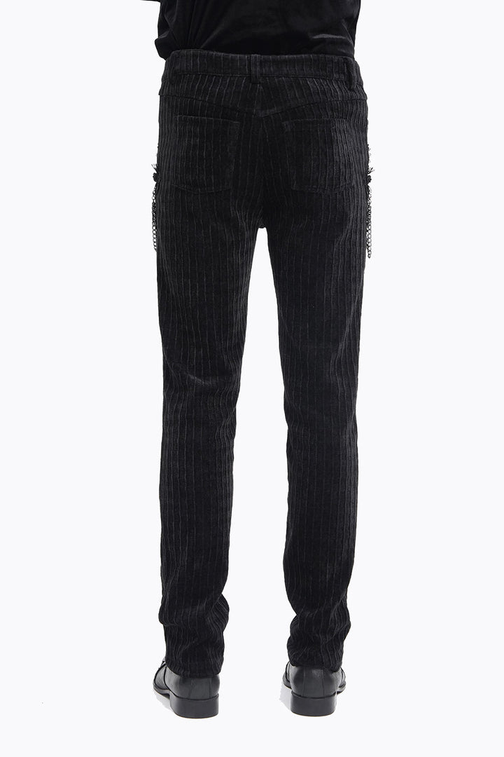 mens black velvet gothic slim fit jeans