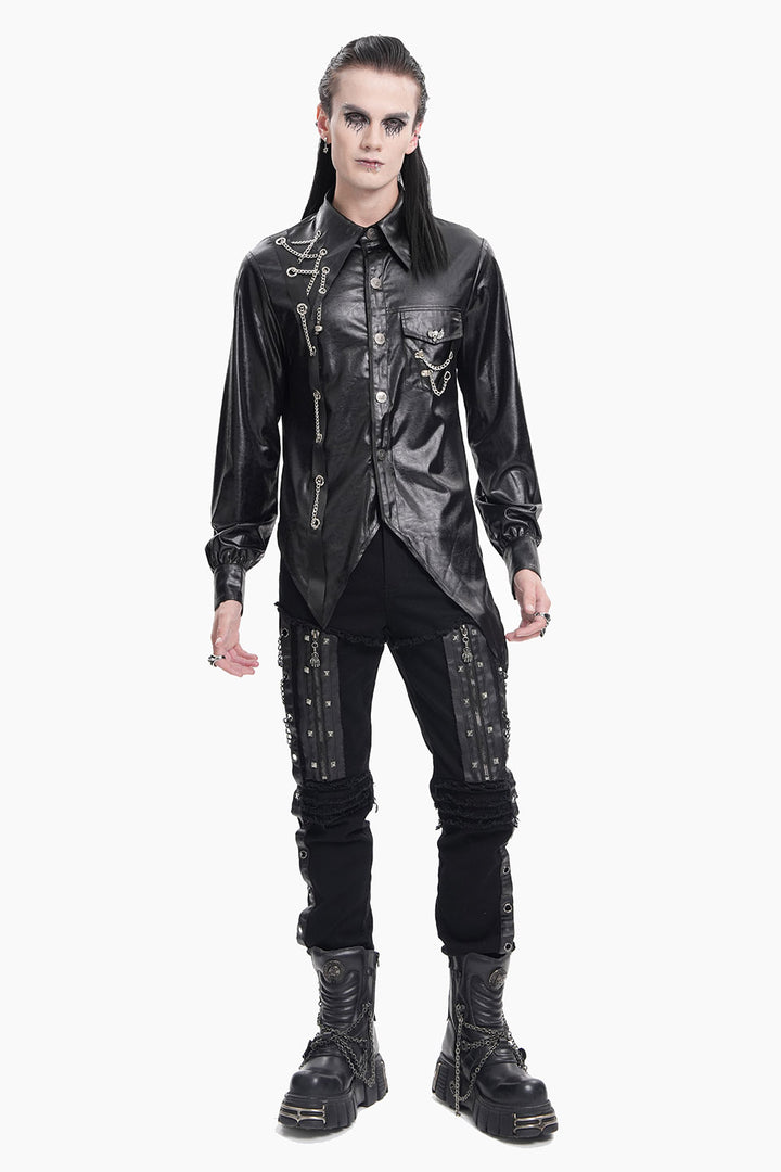 mens black grunge goth chain pants