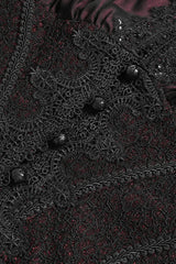 buttoned romantic lace-up vampire goth top by devil fashion