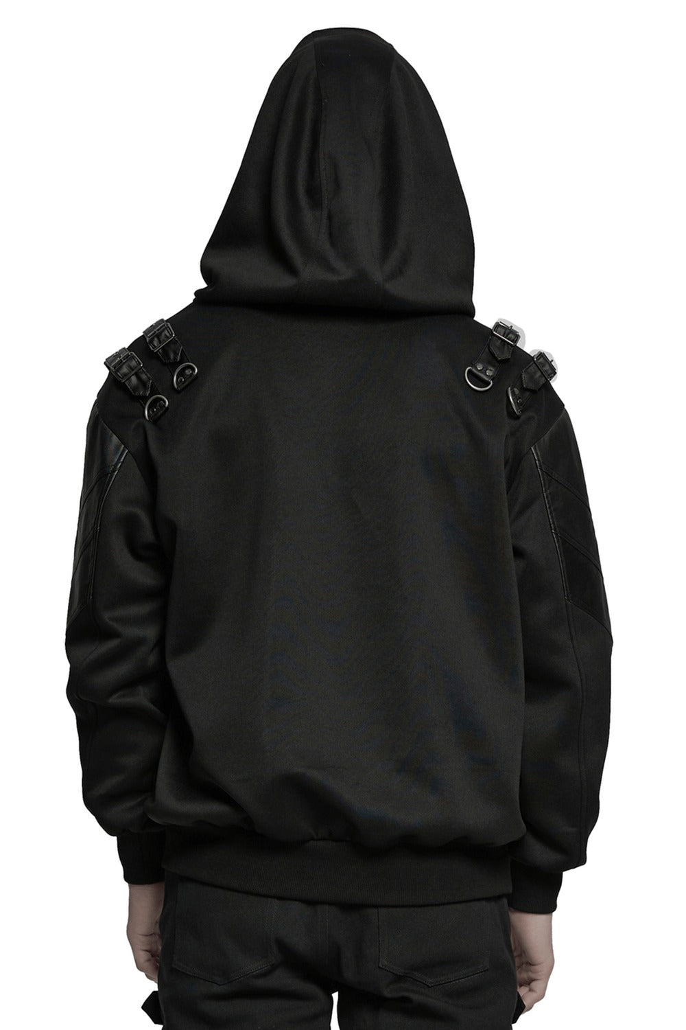 high collar mens techwear hoodie