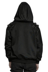 high collar mens techwear hoodie