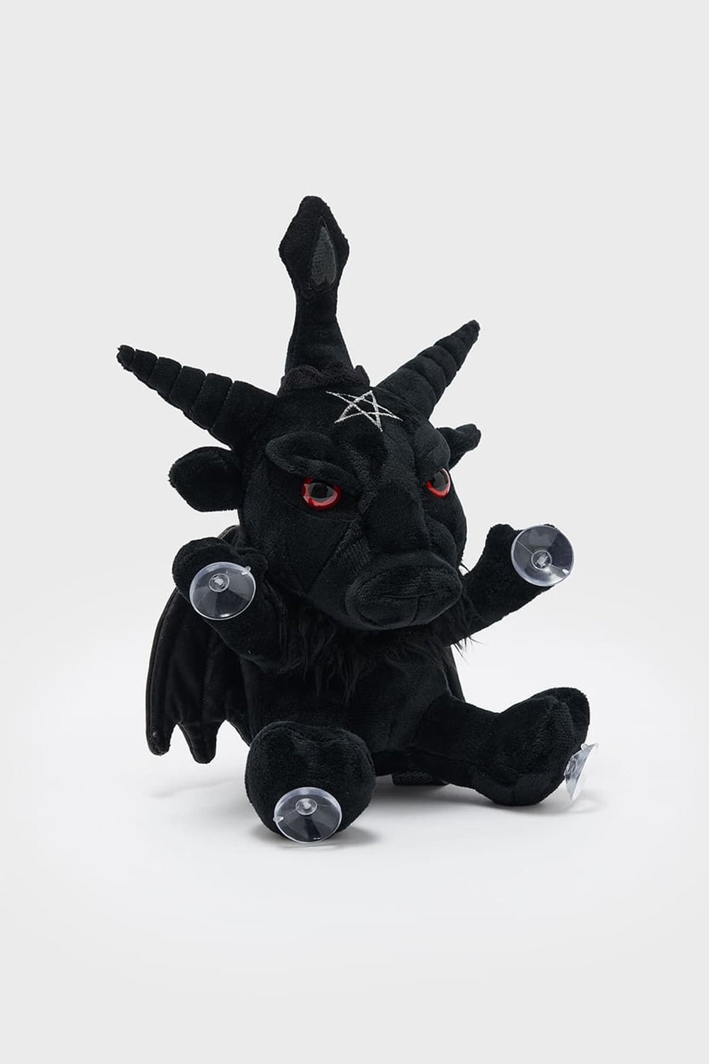 spooky cute black goat plush toy