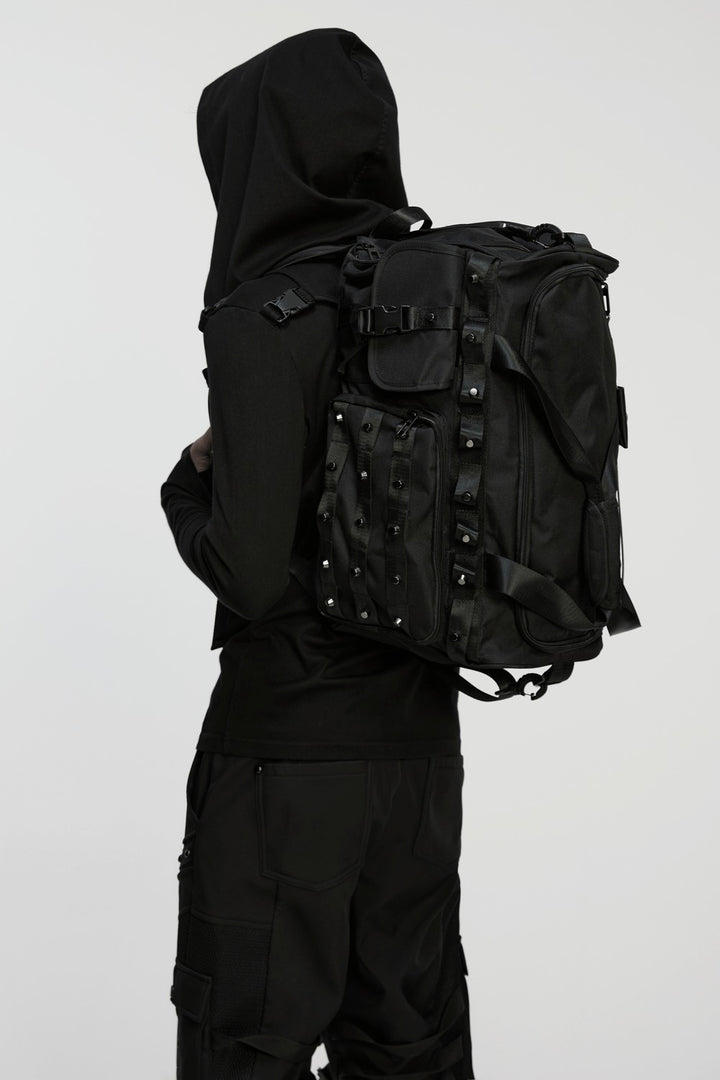 black rugged tactical duffel bag