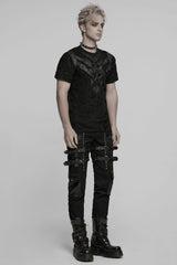 mens short sleeve gothic tshirt wikth o-ring hardwware