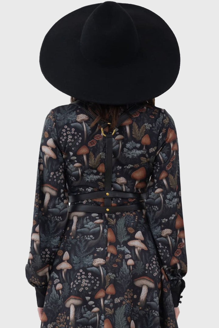 dark whimsical gold and black gothic waist belt harness