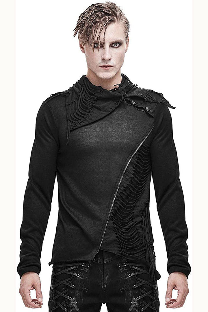 Dieselpunk Knit Long Sleeve Top - mens tops - VampireFreaks - Devil Fashion