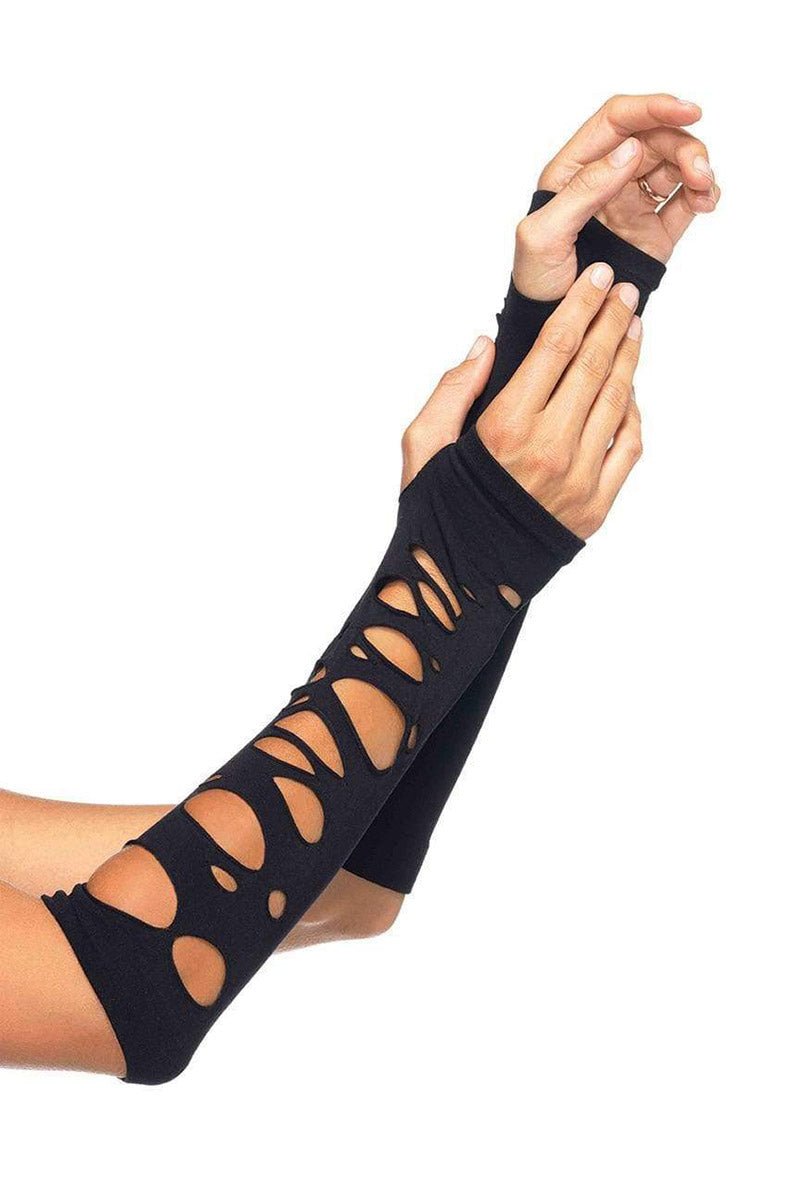 Distressed Arm Warmer Gloves - gloves & armwarmers - VampireFreaks - Leg Avenue