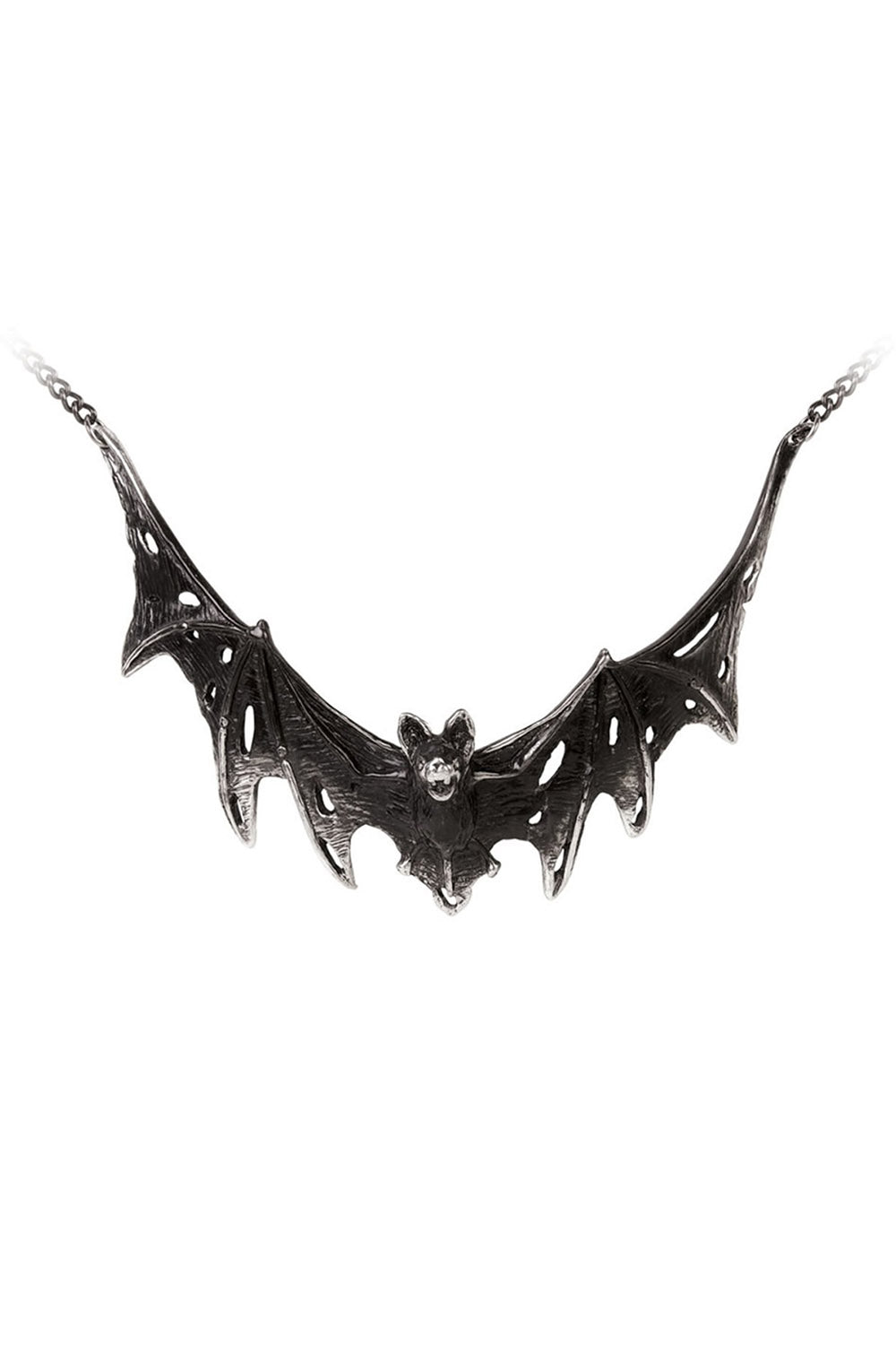 tattered distressed bat necklace
