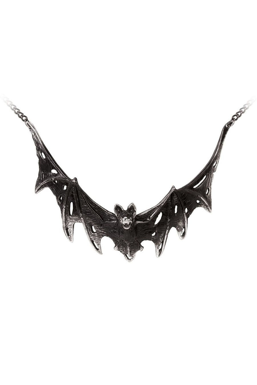 tattered distressed bat necklace
