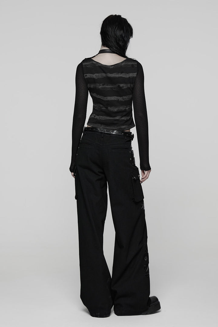 womens long sleeve striped emo shirt