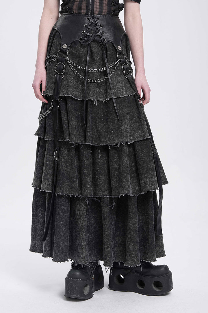 Swashbuckle Layered Lace-Up Skirt
