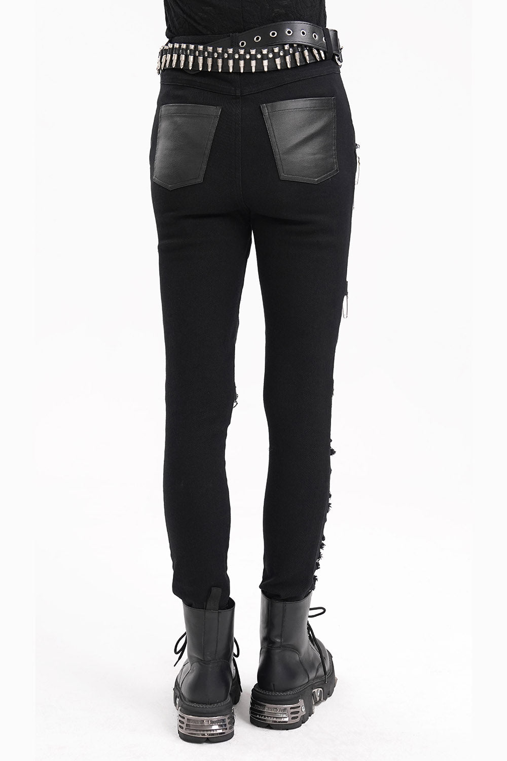 womens black vegan leather pants