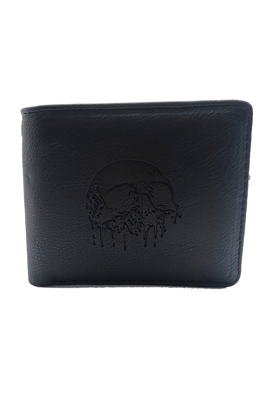 Skull Drip Emboss Bifold Wallet w/ Chain