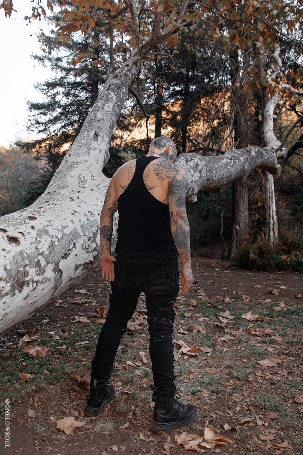 mens distressed gothic studded pants