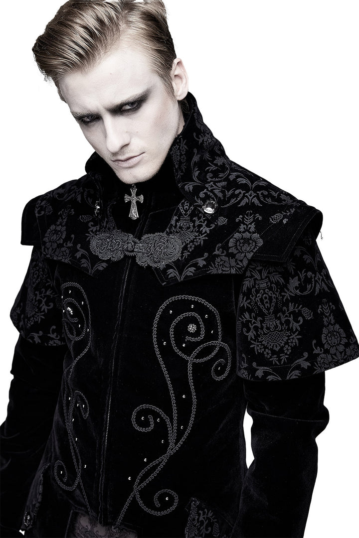 damask pattern goth mens vampire coat