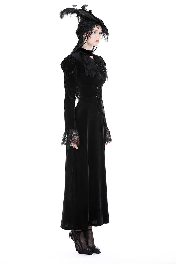 Dolorous Vintage Velvet Maxi Dress - dresses - VampireFreaks - Dark In Love