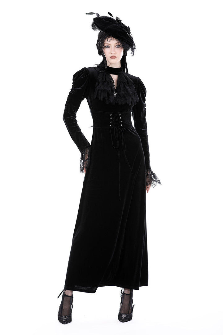 Dolorous Vintage Velvet Maxi Dress - dresses - VampireFreaks - Dark In Love