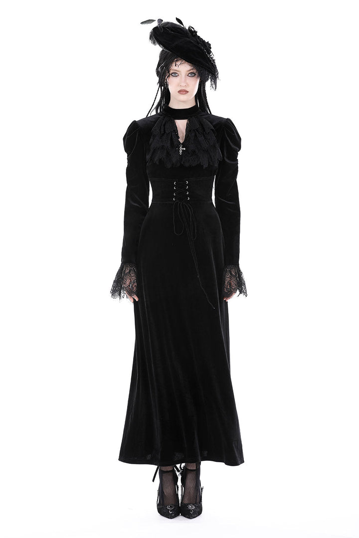 Dolorous Vintage Velvet Maxi Dress - dresses - VampireFreaks - Dark In Love