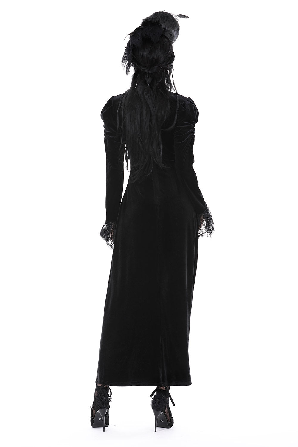 Dolorous Vintage Velvet Maxi Dress - dresses - VampireFreaks - Dark In Love