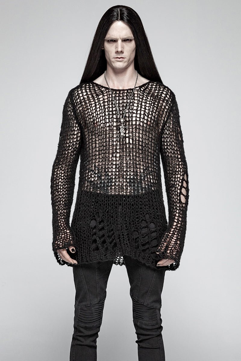 Doom Metal Shredded Sweater Top [Unisex] - mens outerwear - VampireFreaks - Punk Rave