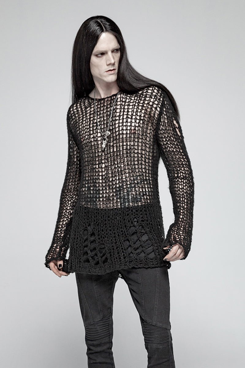 Doom Metal Shredded Sweater Top [Unisex] - mens outerwear - VampireFreaks - Punk Rave