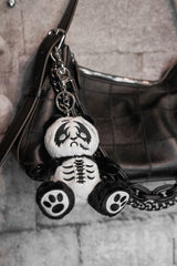 heavy metal panda bear keychain plush