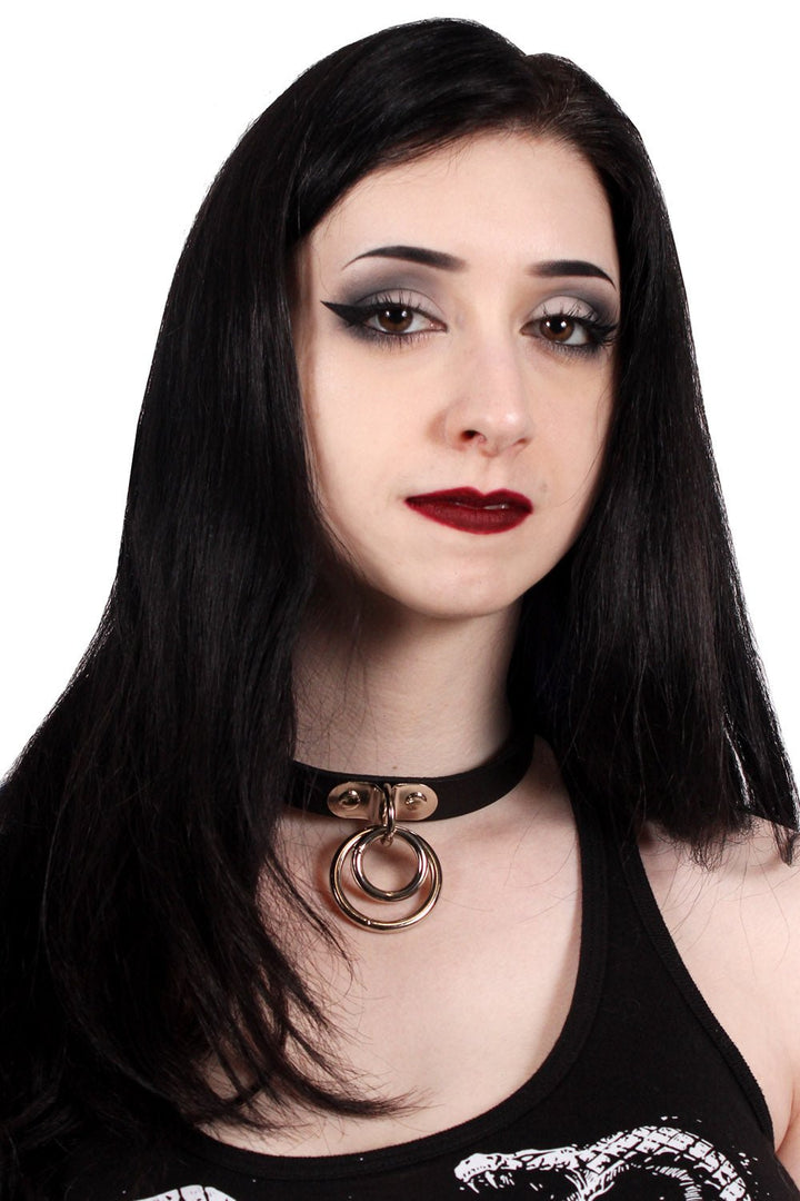 Double Trouble D - Ring Choker - chokers - VampireFreaks - Funk Plus