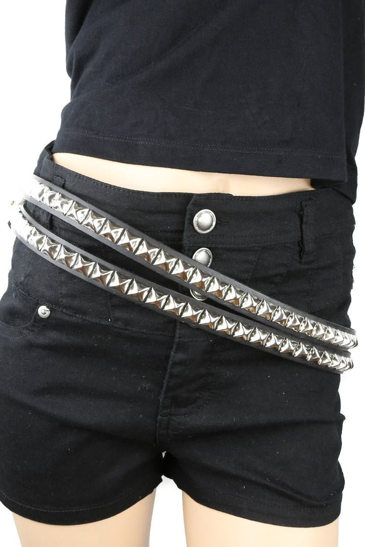 Double Trouble Pyramid Belt - belts - VampireFreaks - Funk Plus