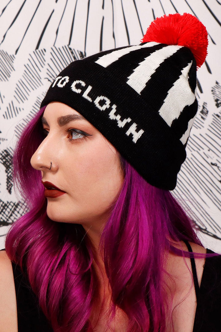 Down to Clown Beanie - hats & scarves & headwear - VampireFreaks - Black Thorn