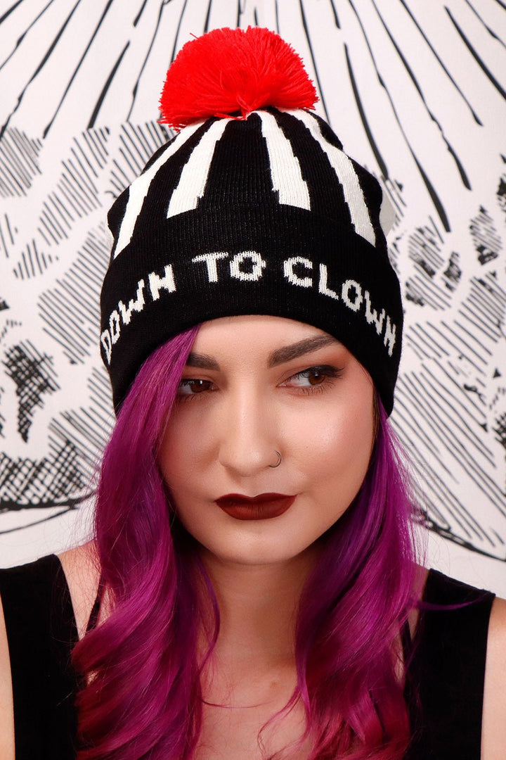 Down to Clown Beanie - hats & scarves & headwear - VampireFreaks - Black Thorn