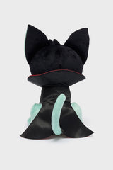 halloween cat plush toy wearing a vampire cape 