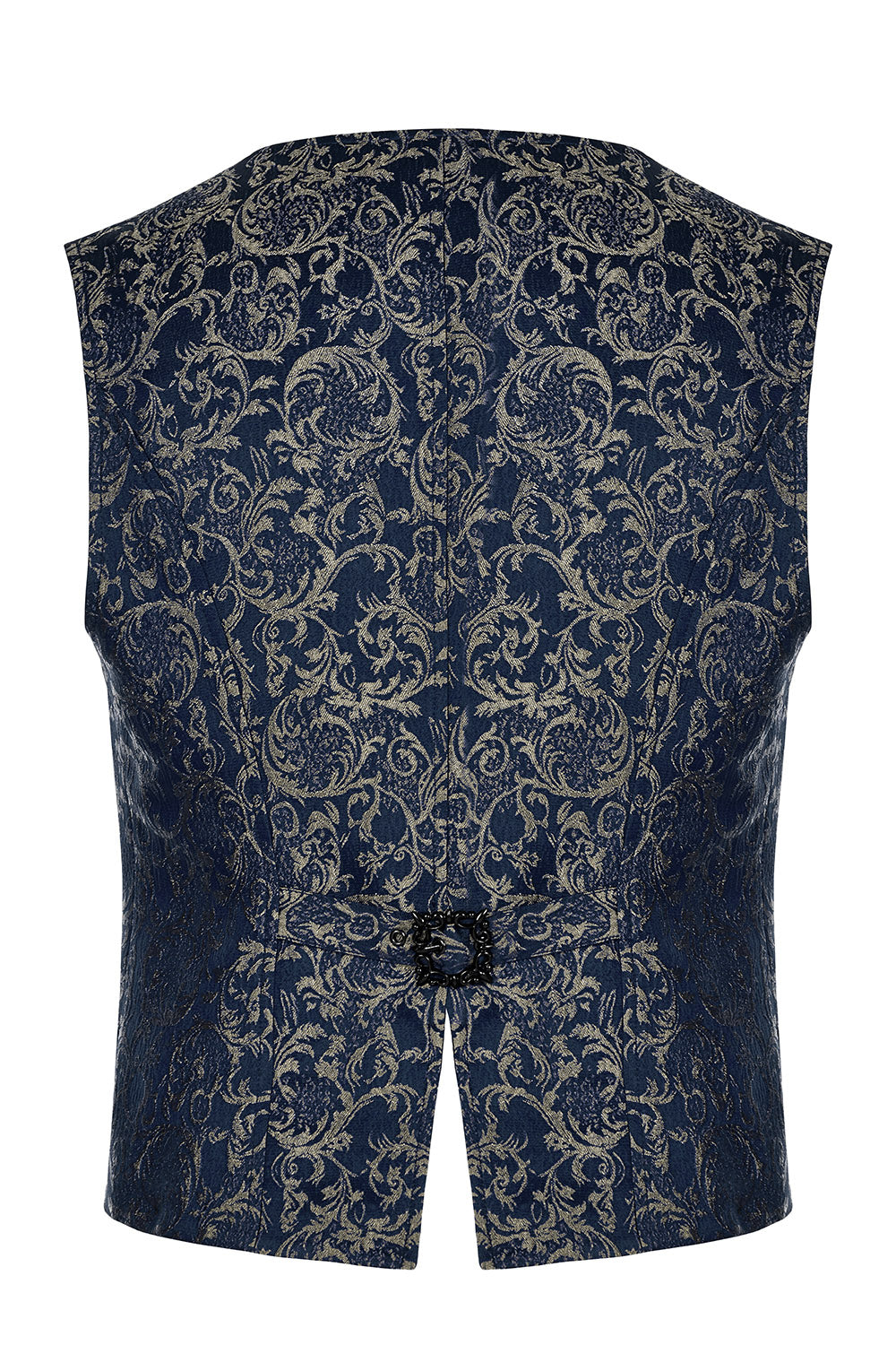 mens button-up goth vest with back buckle 