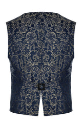 mens button-up goth vest with back buckle 