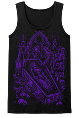 Mens punk tank top with dracula, skulls and rats