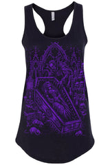 Womens black Dracula racerback tank top from VampireFreaks