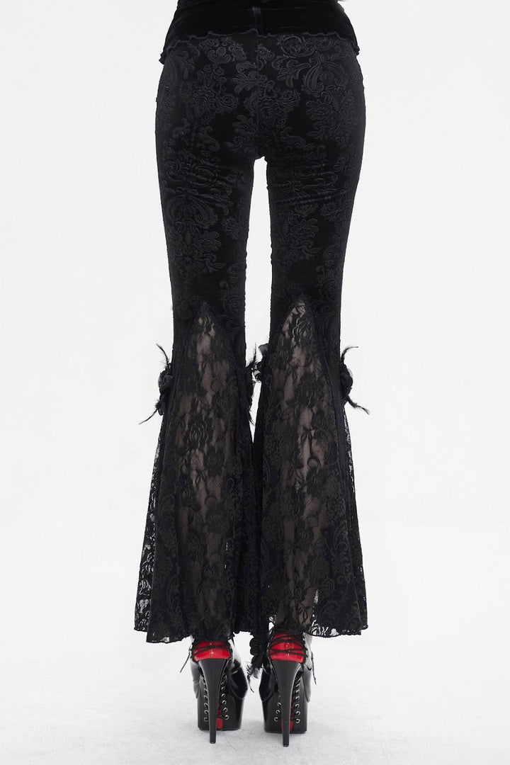 Draculette High Waisted Flares [BLACK] - VampireFreaks - Devil Fashion