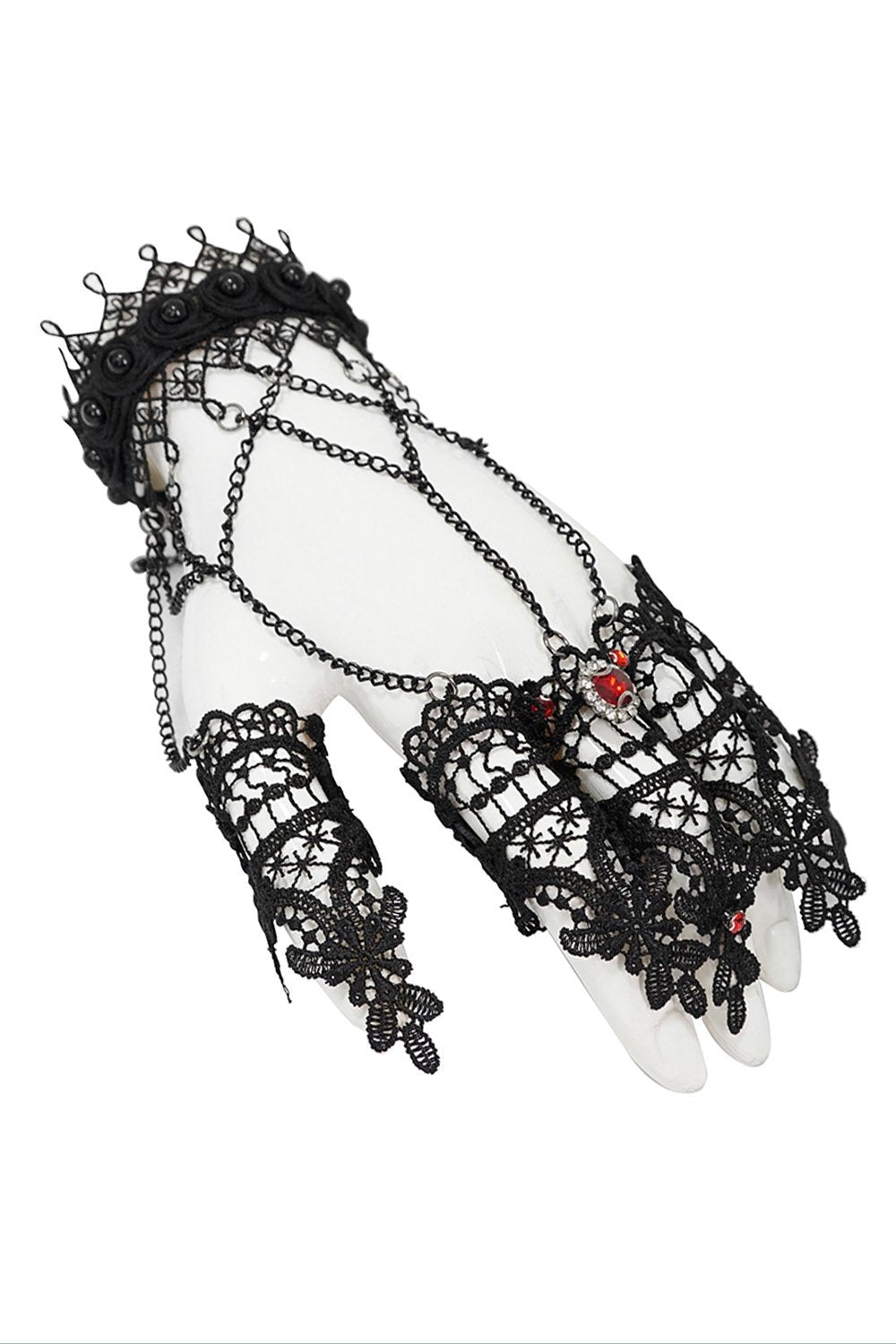 Draculette Vampire Goth Chain Gloves - gloves & armwarmers - VampireFreaks - Devil Fashion