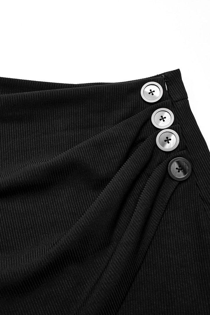 Draped High Split Skirt - skirts - VampireFreaks - Punk Rave