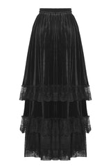 Draped Velvet Haute Goth Maxi Skirt - skirts - VampireFreaks - Dark In Love