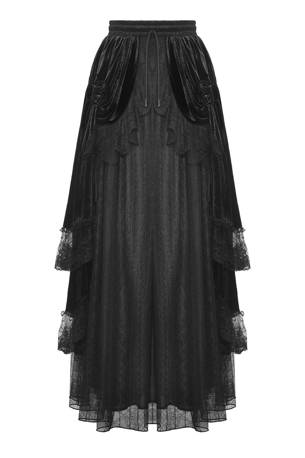 Draped Velvet Haute Goth Maxi Skirt - skirts - VampireFreaks - Dark In Love