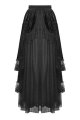Draped Velvet Haute Goth Maxi Skirt - skirts - VampireFreaks - Dark In Love