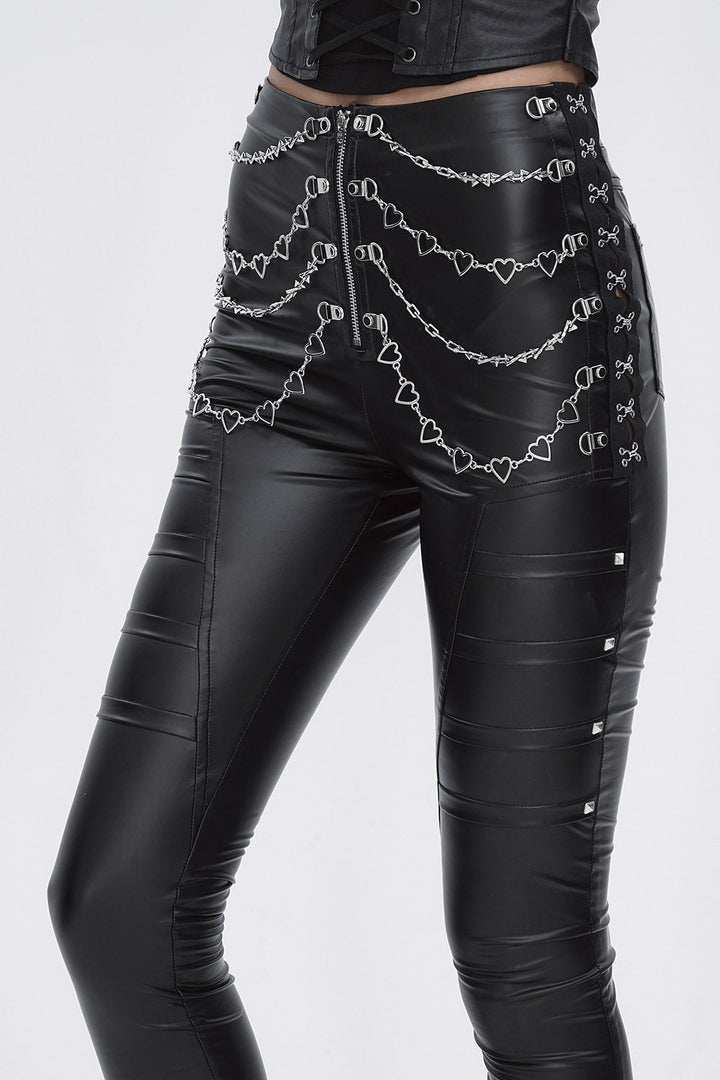 Drawn to Darkness Vegan Leather Skinny Pants - womens bottoms - VampireFreaks - Devil Fashion