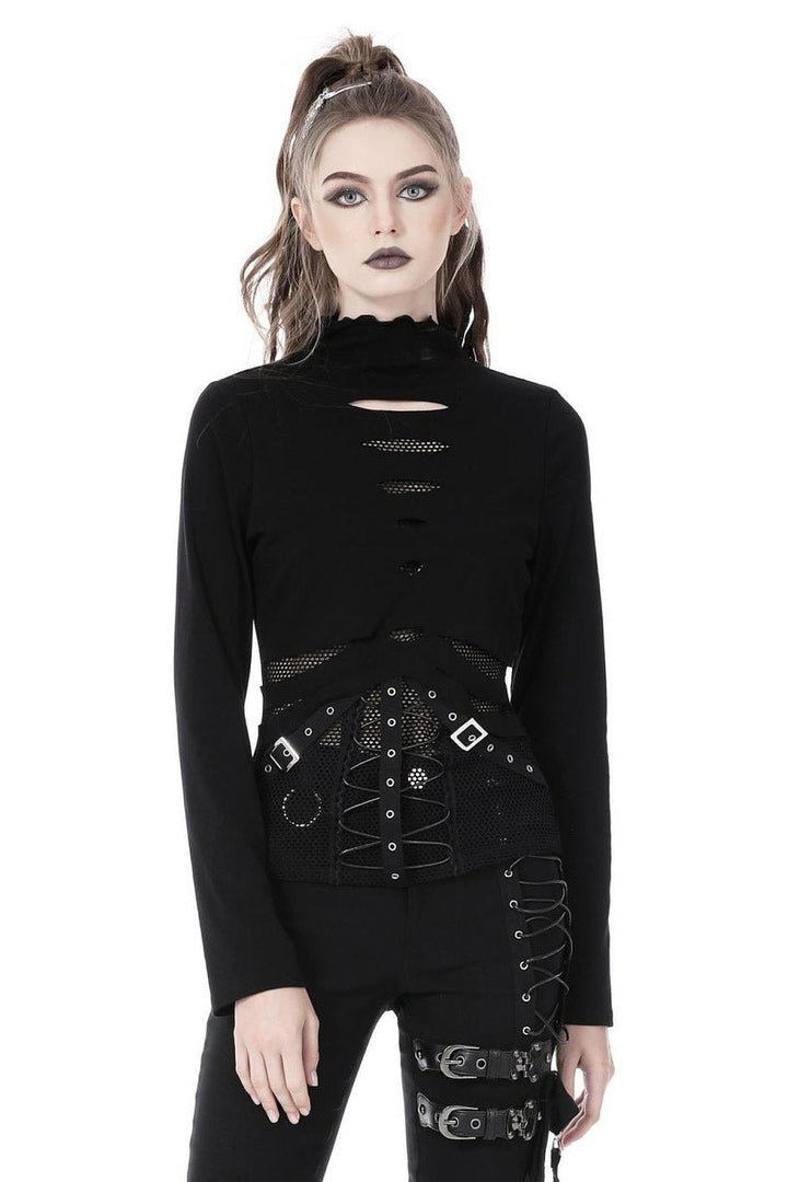 Drearied Cutout Fishnet Top - womens tops - VampireFreaks - Dark In Love