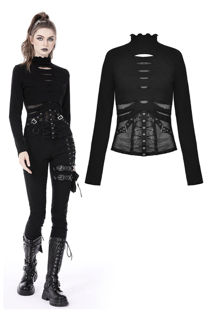 Drearied Cutout Fishnet Top - womens tops - VampireFreaks - Dark In Love